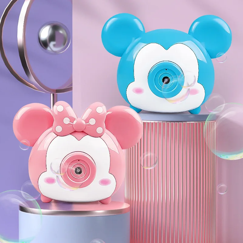 New Disney Girls Mickey Minnie Mouse Camera Bubble Blower Machine Toys