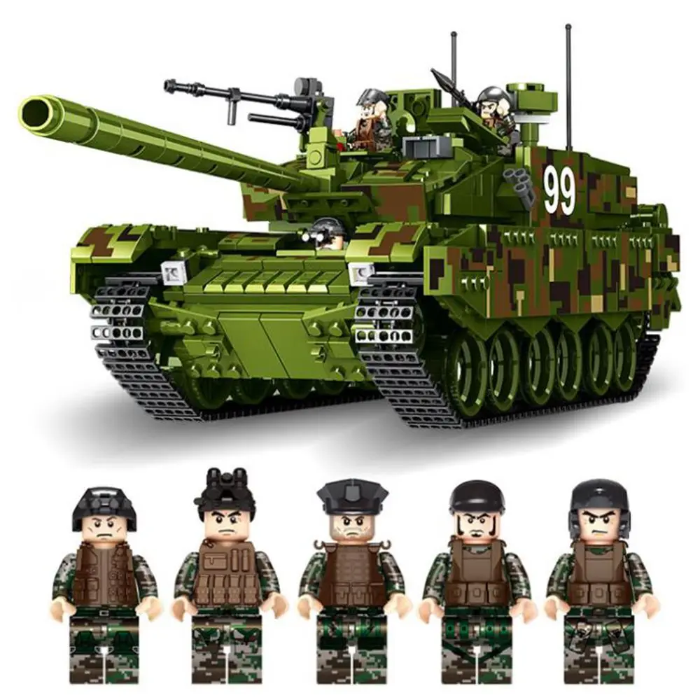 2020 Новый военный тематический игрушечный автомобиль 99 боевой танк строительные