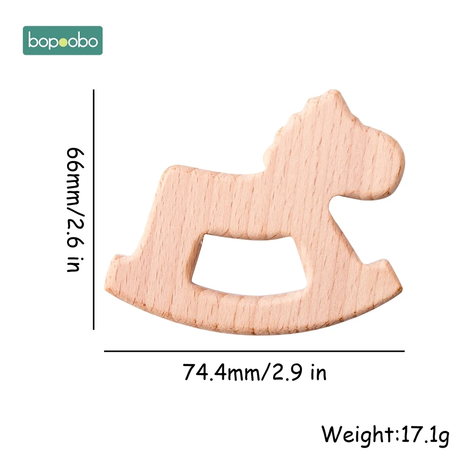 Bopoobo 5 шт. деревянный Прорезыватель для еды, из бука, деревянные животные, детские игрушки для новорожденных, подвеска, соска, комплект для медицинских процедур, Детские трофеи - Цвет: Trojan