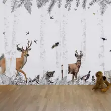Personnalisez le papier peint amadeirado chesnut selva animais floresta papel de parede pw200215001