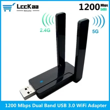 

LccKaa USB 3.0 1200Mbps Wifi Adapter Dual Band 2.4Ghz 5GHz 802.11AC/A/B/G/N Wifi Antenna Dongle Network Card For Laptop Desktop