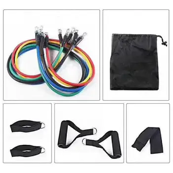 

11-piece set Tensioner Pull Rope Fitness Multi-function Tensioner Suit Muscle Training Belt Elastic Sleeve Bands