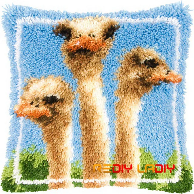 BZ725 Latch Hook Kit Queen of Lion Cushion Cover Pre-Printed Color Canvas Crocheting Arts& Crafts Pillow Case Sofa Pillows Home Decor - Цвет: BZ725