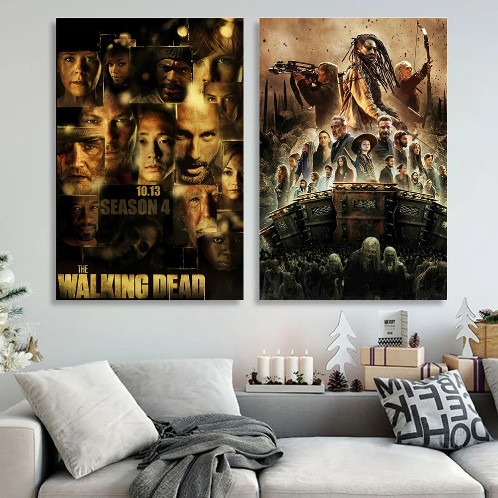 

The Walking Dead Season 7 8 4 Classic Movie Canvas painting Poster Bar Cafe Living Room Dining room Wall Decorative Paintings