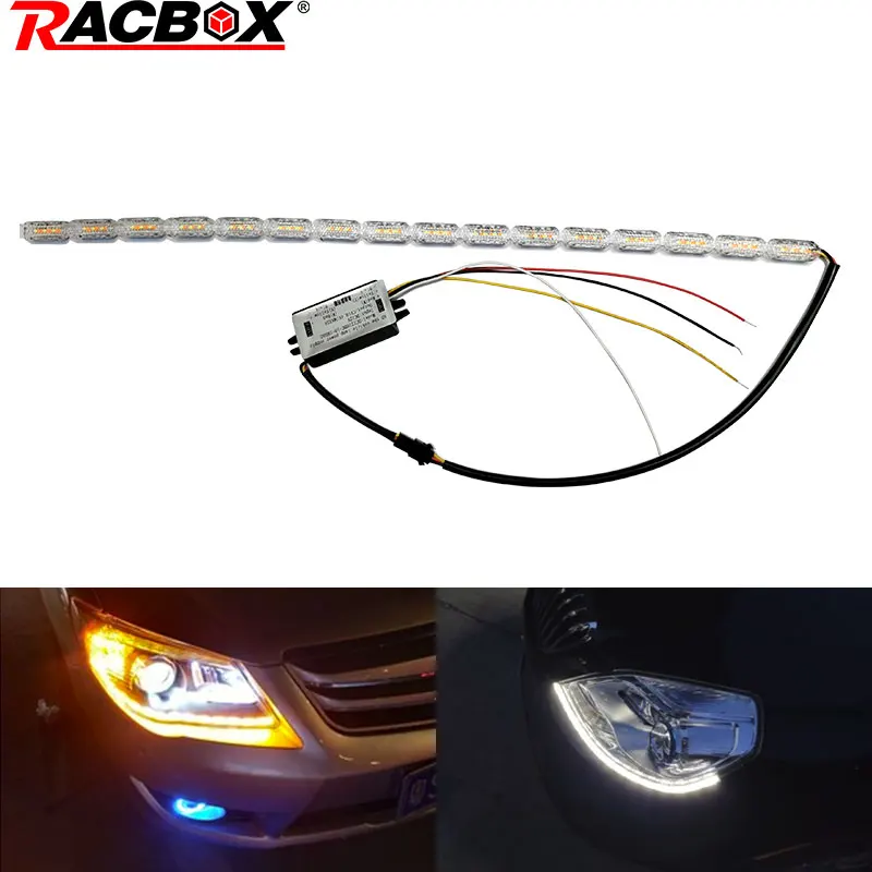 2 шт. DRL светодиодный фонарь для автомобиля Гибкая полоса слеза ангела