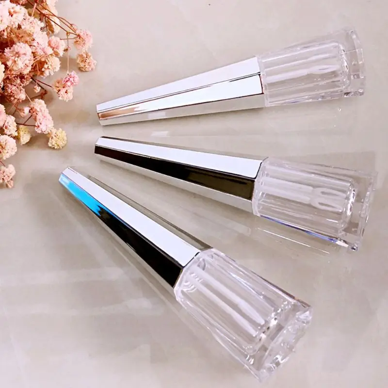 

1PC Portable 7ml Geometric Cone Shape Empty Clear Lip Gloss Container DIY Lip Balm Liquid Lipstick Tube Dispenser Bottle