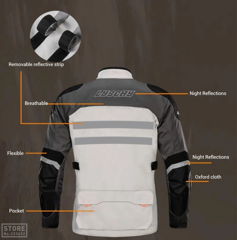 Jaqueta à Prova Água dos Homens Jaqueta de Equitação Proteção para Quatro Lyschy Motocicleta Dwaterproof Moto Motocross Respirável Estações 8 Cheap Jaquetas