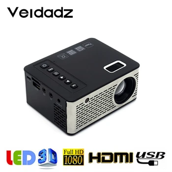 

VEIDADZ T200 Pocket Mini Projector,Touch keys HDMI USB AV Video Game Projector LED Beamer Support Power Bank Charging