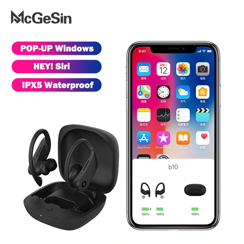 Беспроводные Bluetooth наушники McGeSin B10 TWS спортивные для бега водонепроницаемые с