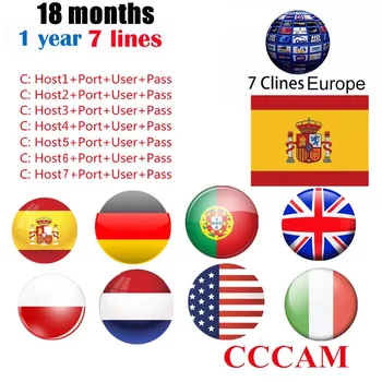 

Europe HD 24 months CCCam Spain Portugal Germany Poland Satellite tv Receiver 6/7 Clines For DVB-S2 gtmedia v7s freesat V8 SUPER