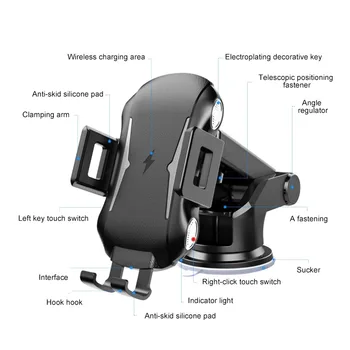 

Wireless Car Charger Fast Charging Mount Clamping Air Vent Phone Holder JR Deals