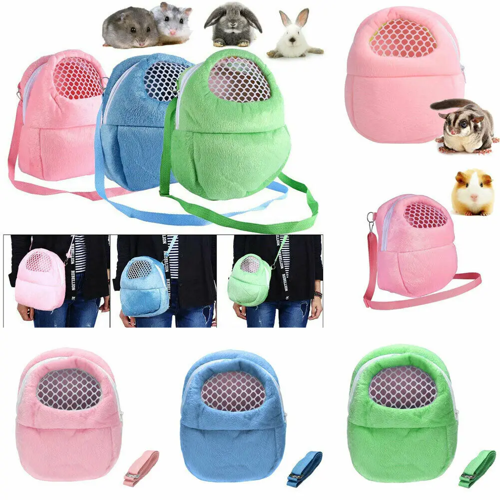 

AA Small Pet Carrier Rabbit Cage Hamster Chinchilla Guinea Pig Carry Pouch Bag Breathable Travel Warm Bags Cages