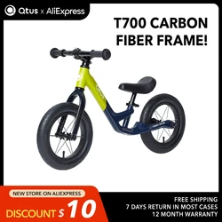 Qtus qr1 balance bicicleta, fácil de transportar 2.8 kg, quadro leve com fibra de carbono t700, cinta esconder na sela, direção facilmente