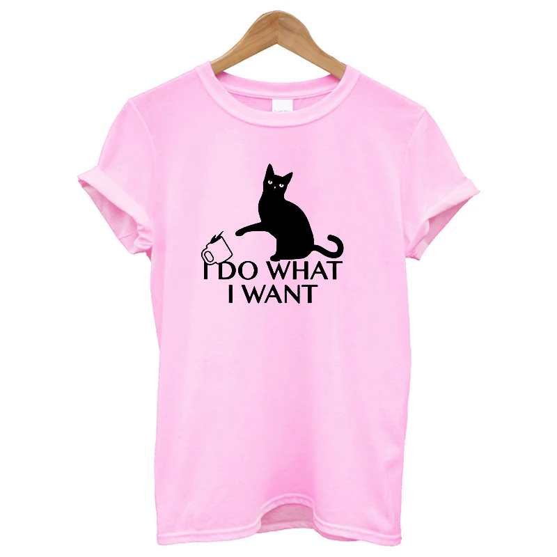 Enjoythespirit Cat футболка женская с коротким рукавом модная летняя футболка Femme однотонная белая женская футболка хлопковая одежда оверсайз - Цвет: G834-Lpink