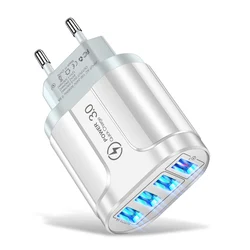 Ultra - Fast 4 - Port 45W USB Wall Charger with QC 3.0 - Universal Travel Adapter - EU Charger