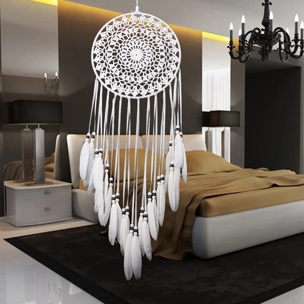 White Decorative Pattern Dream Catcher Wall Hanging Home Craft Gift Dreamcatcher Ornament  Bedroom Decoration 2