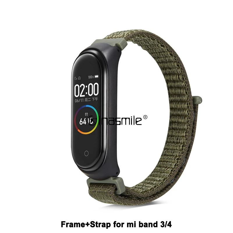 Приличный и стильный браслет для Xiaomi Mi 3 браслета correa ремешок для Xiaomi Mi band 4 Смарт часы браслет аксессуары - Цвет: olive green