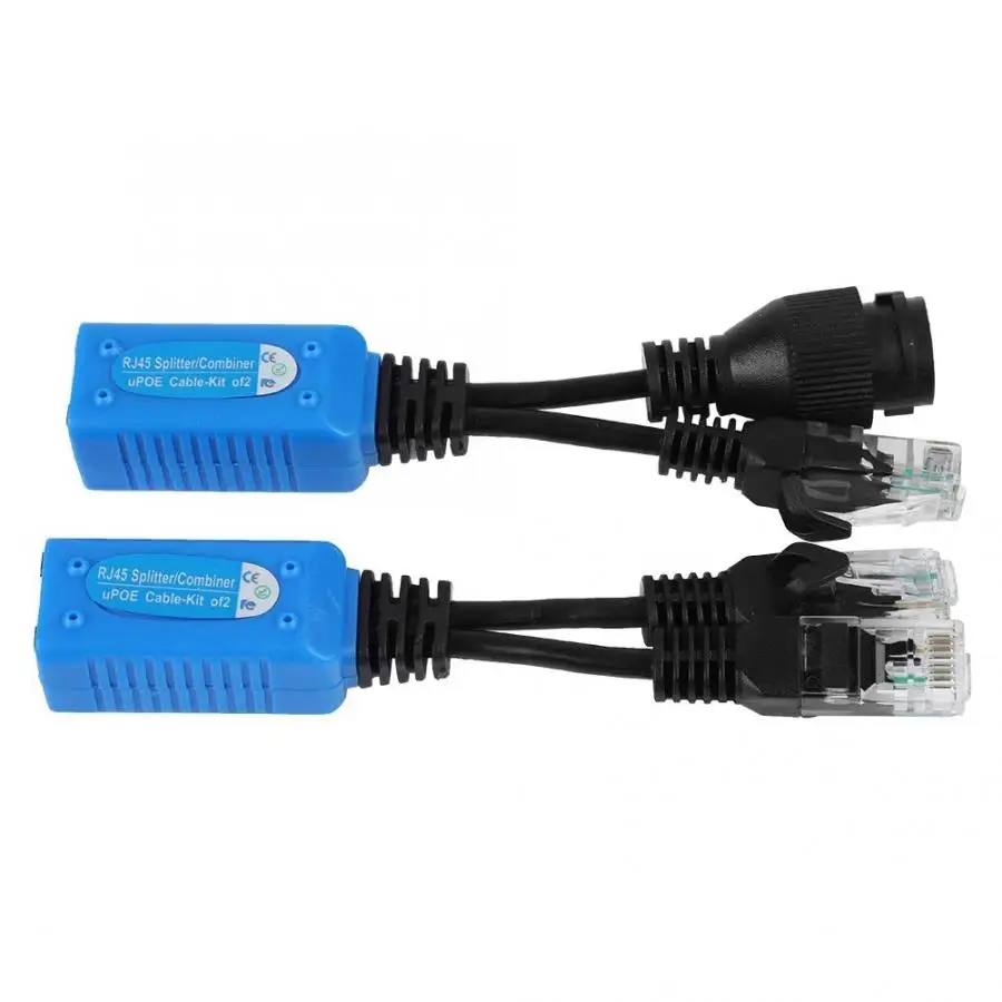 2 шт сплиттер RJ45 Combiner POE адаптер Разъемы Кабель питания комплект
