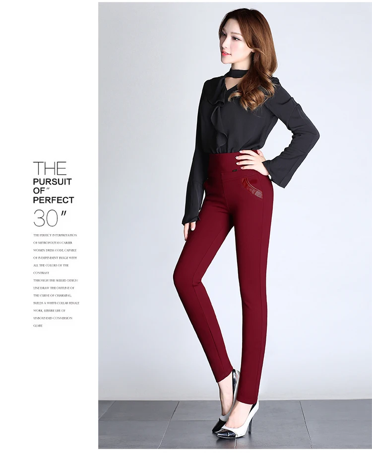 Winter Women pants pantalones mujer outwear leggings high waist cotton thick slim warm skinny pencil pants female trousers DC283