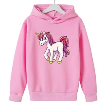 

Cute Unicorn Clothes Cartoon Hoodi Childrens Girls Clothing Boy Hoodie Autumn girl Kid Gift Sweatshirt Casual child Game Costume