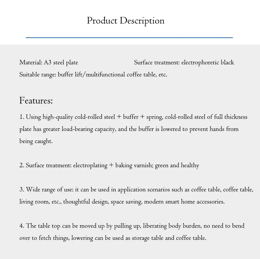 mesa de café quadro de elevação dobradiça