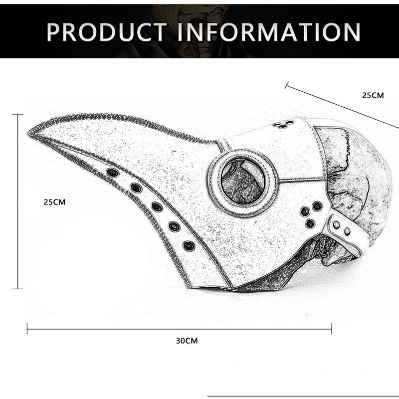 Стимпанк маска Чумного доктора длинный нос птица Маска Косплей необычная Маскировка готика ретро из искусственной кожи маска на Хэллоуин карнавальные Вечерние