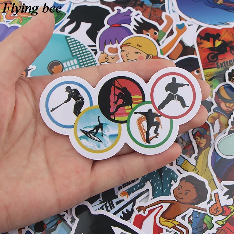 20 компл./лот(36 шт./компл.) Flyingbee наклейка с дайвером катания на лыжах наклейка s для DIY багажа Стикеры для автомобиля ноутбука Экстремальные спортивные наклейки X0563