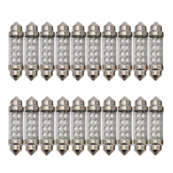 

20x SMD LED Light Bulb Car Interior festoon DC 12V 42Mm 8LED Blue