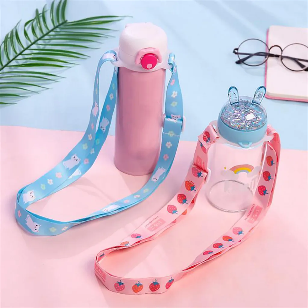 Water Bottle Shoulder Strap Portable Long Buckle Portable Beverage Travel Hanging TravelRope Cup