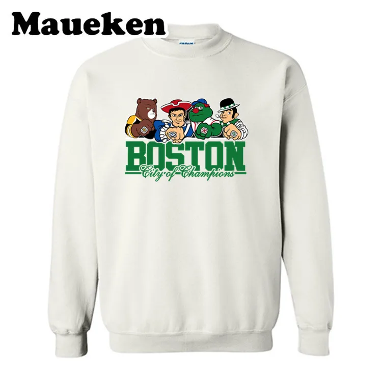 11 Мужские толстовки с капюшоном Boston City для Новой Англии Celtics Bruins Red Sox Comic мультфильм толстовки толстый круглый воротник Осень Зима W19012 - Цвет: 11