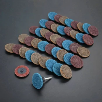 

45Pcs 2inch /50mm Coarse Medium Roll Lock Surface Sanding Disc + Mandrel