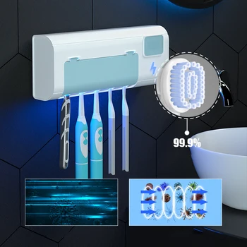 

Toothbrush Sterilizer Home Smart Induction Antibacteria UV Light Cleaner Holder Wall Mounted Dental Care for Home Bathroom