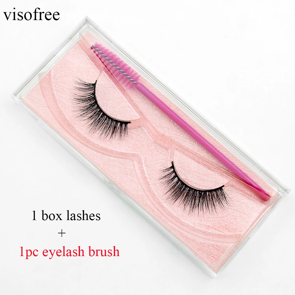 

Visofree Mink Eyelashes 1 Box with 1pc Eyelash Brush Natural False Eyelashes Fluffy Long Mink Lashes Makeup Eyelashes Cilios M02