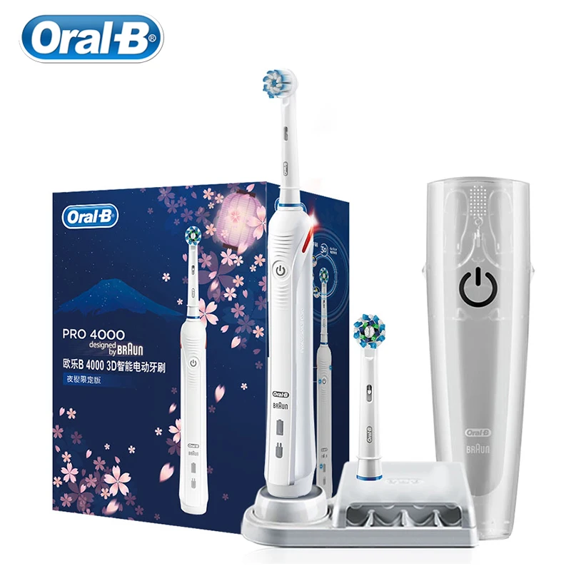 Электрическая зубная щетка Oral B Pro4000 3d для звуковой чистки индуктивный заряд