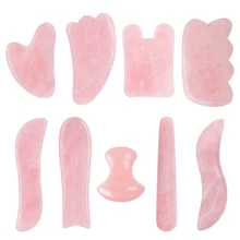 

Natural Rose Quartz Gouache Scraper Jade Gua Sha Board Plate Guasha Stone Massage Face Massager Tool For Face Neck Back Body