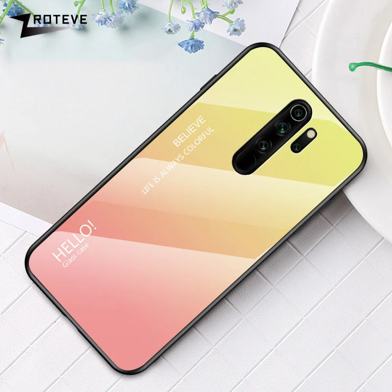 Цвет: желтый ZROTEVE чехол для Xiaomi Redmi Note 8 Pro 8T чехол стеклянная задняя крышка для Redmi Note 8 8T чехол Силиконовое стекло Xiomi Redmi Note 8 8T Pro - Цвет: Цвет: желтый