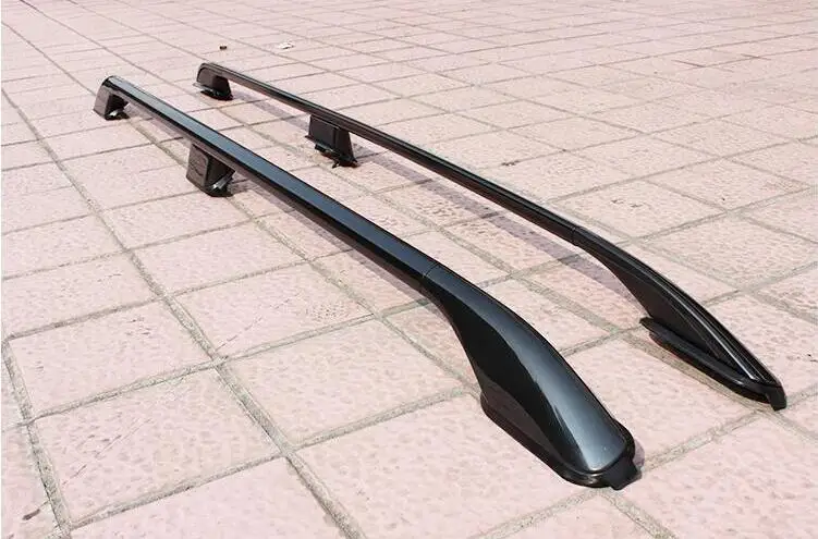 Высококачественные крыша стойки весы для багажа для Toyota Land Cruiser PRADO LC100 FJ100 1998-2007(черный, серебристый - Цвет: Черный