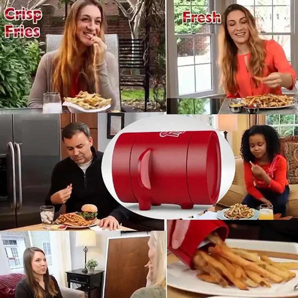 Microwave Oven Red Portable Exquisite Easy To Operate Potato Cutlery Fries Sliced Baking One Machine