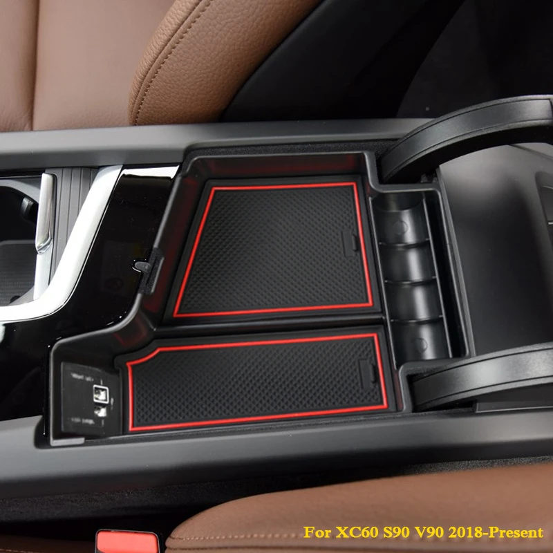 Автомобильный Стайлинг коробка для хранения для Volvo XC40 XC60 S90 V90- Автомобильная Центральная консоль подлокотник ящик для хранения покрытие для интерьера