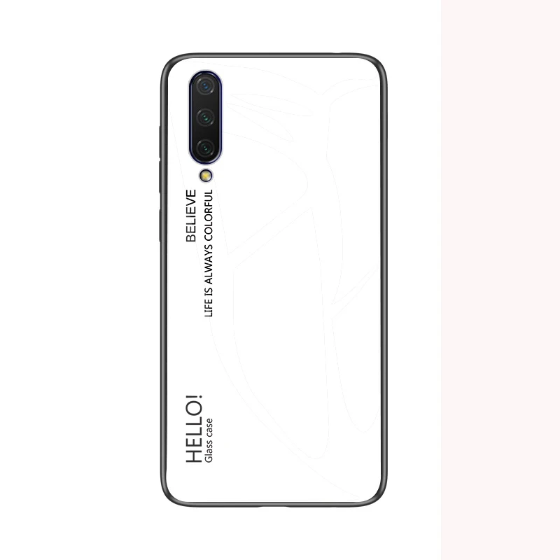 Цветной чехол для телефона Honor 8A 8C 8S 7A 7C 7S чехол из закаленного стекла для huawei Honor 9X Pro 8X Max градиентная задняя крышка - Цвет: Белый