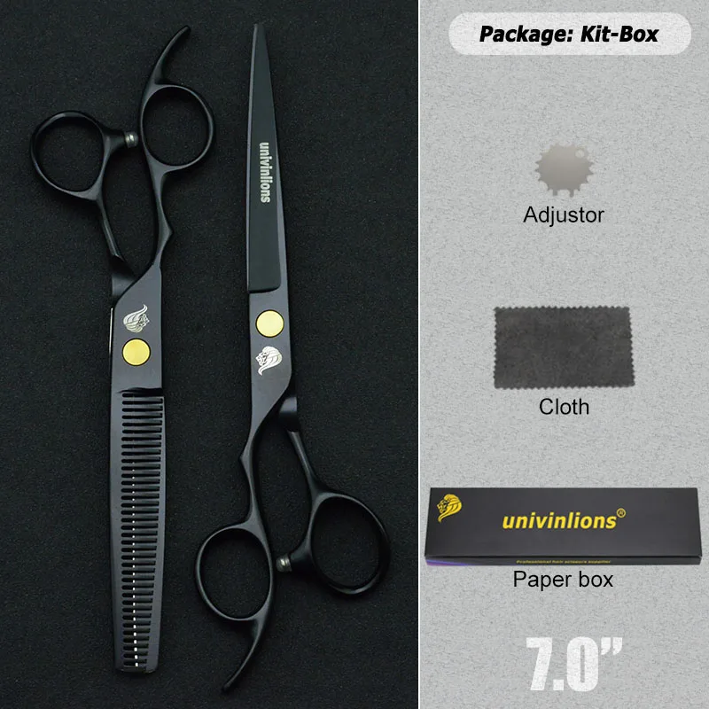 7" Pet Straight& Thinning Scissors Pet Dog Gromming Scissors Kit Pet Cutting ScissorsThinning Shears for Dog Cat Cutting Tools