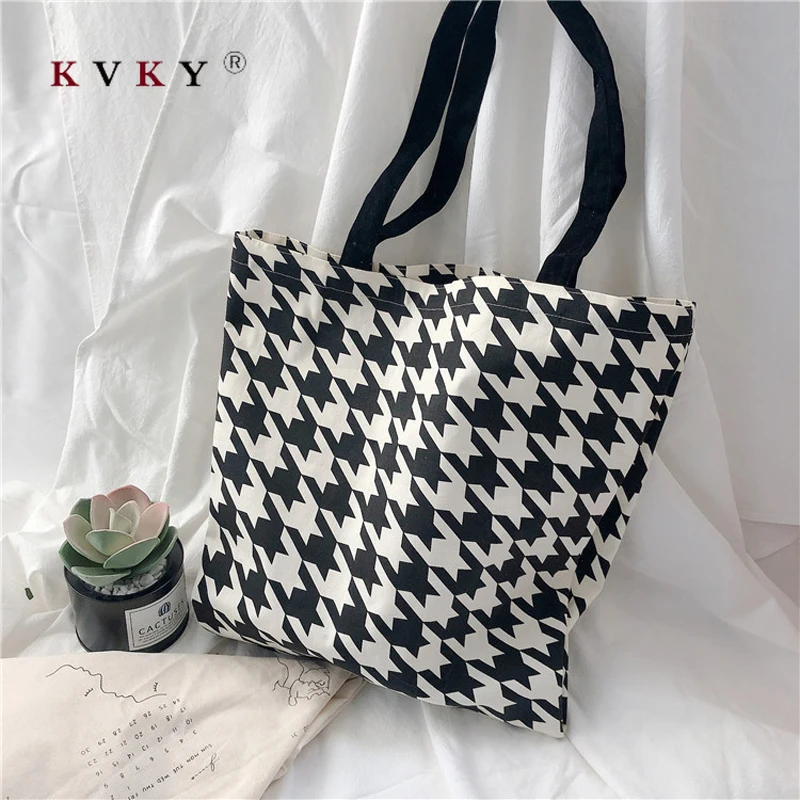 Canvas Tote Bag for Women 2020 Female Handbags Eco Reusable Cloth Shopping Student Book Bags Ladies Casual Shopper Black | Багаж и сумки
