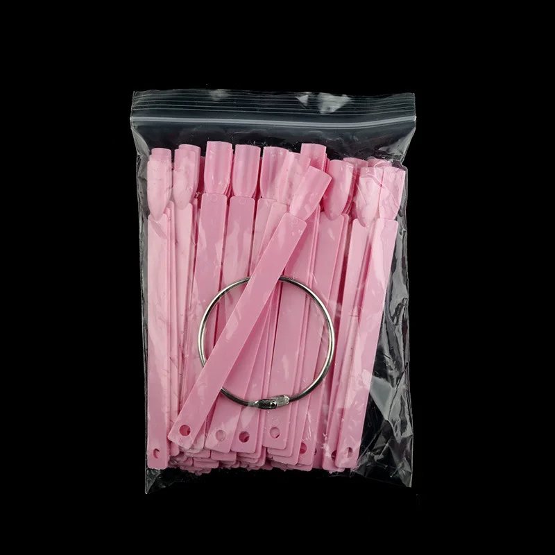 50Pcs Nail Art Tips Display Fan Shape Pop Stick Key Ring Polish Practice Salon Manicure Tools
