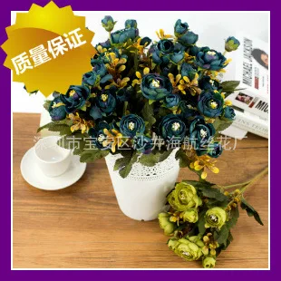 

6 Fork Autumn Tea Rose 6 Color European Style Top Grade Imitation Flowers Artificial Plant Imitation Flowers Set Rose Wedding