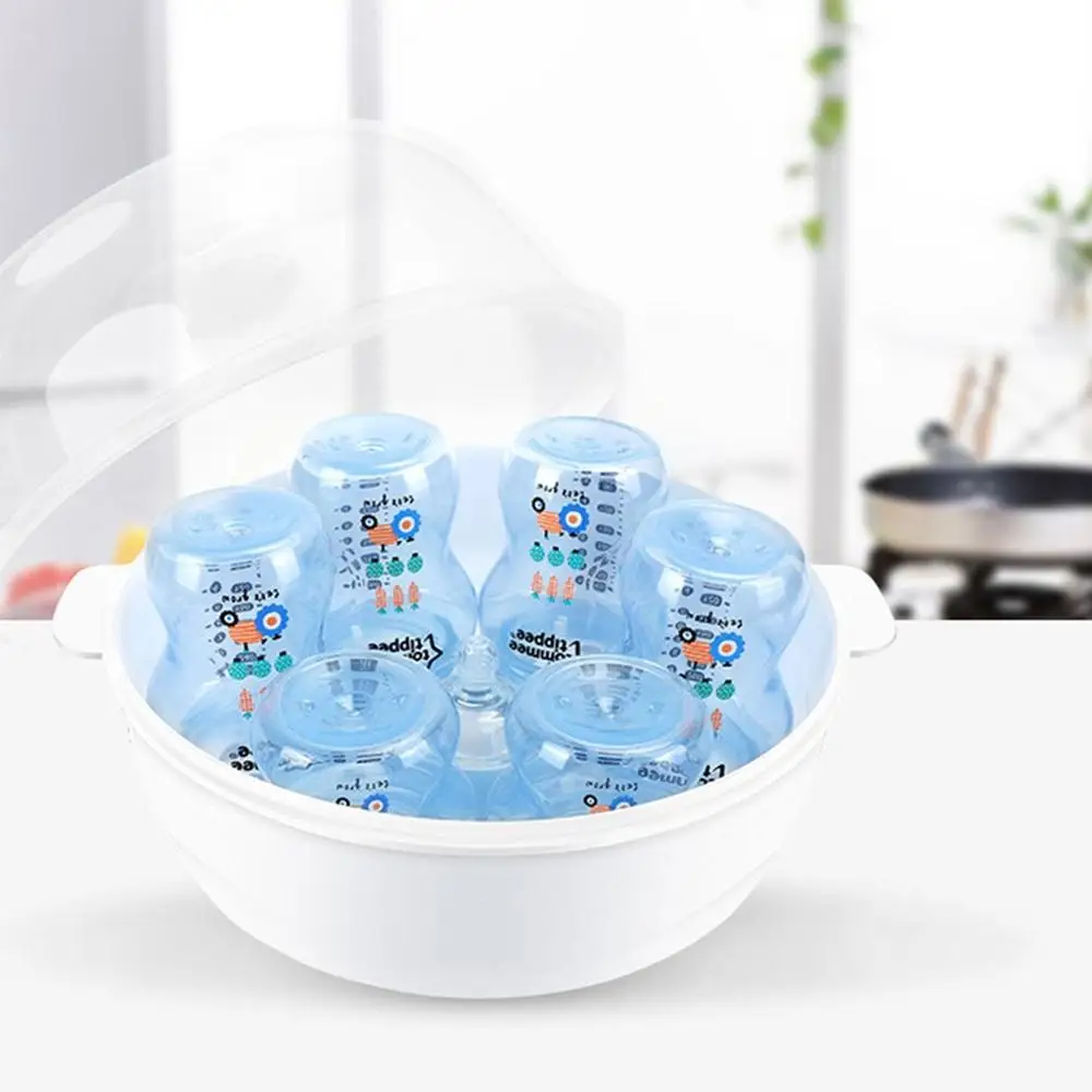 

Baby Bottle Sterilizer Microwave Baby Bottle Sterilization Box Steam Sterilizer High Temperature Tableware Storage Box