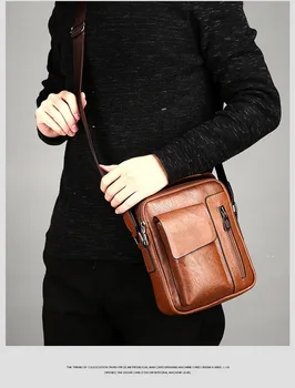 

New Men's Business Casual Shoulder Messenger Bag Men's Large Capacity Office Bag Vertical Handbag Hot Sale