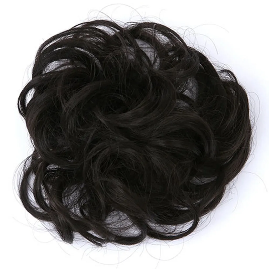 Женская тиара атласные вьющиеся грязные волнистые волосы булочки для наращивания эластичные волосы галстук парик для волос повязки для волос модное кольцо-повязка для волос