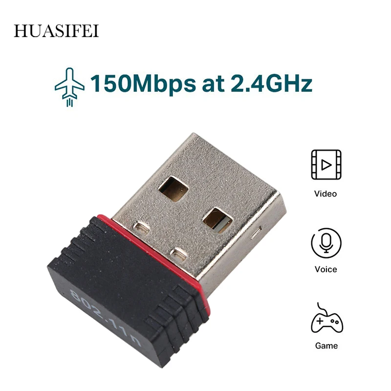 Миниатюрная беспроводная сетевая карта USB Wi-Fi 150M ресивер 802 11 b / g n адаптер для