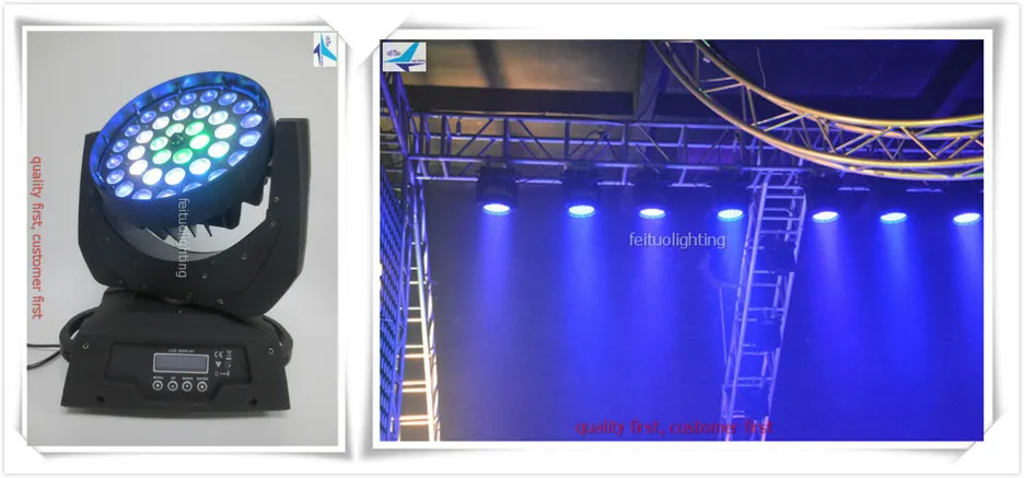 E-2pcs, с чехлом, высокое качество Лира 36x10 Led перемещение головы промывочный зум круг RGBW Quad Цвет DMX DJ свет