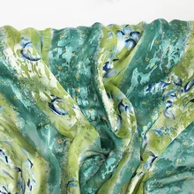 100 см* 110 см выгорание шелковая ткань жаккард пляжное платье ткань натуральный шелк